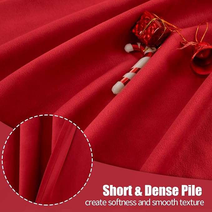 YoungsTex Red Velvet Blackout Curtains 102 Inches Long 2 Panels for Living Room, Grommet Thermal Insulated Drapes Privacy Christmas Decor for Bedroom, 52 X 102 Inch
