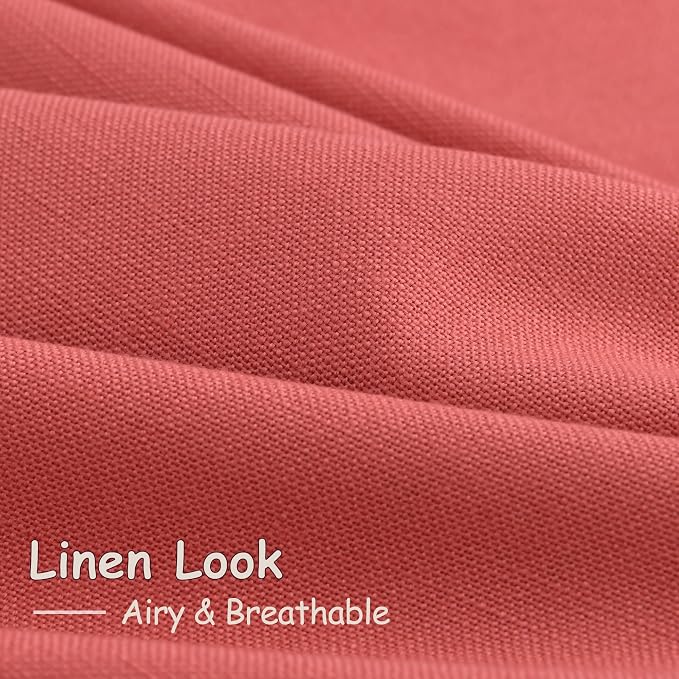 Nanspring Watermelon Red Curtains 108 Inches Long 2 Panels, Semi Sheer Back Tab Loop Pocket Large Window Curtain Extra Long Light Filtering Drapes High Ceiling Drape for Living Room 52x108