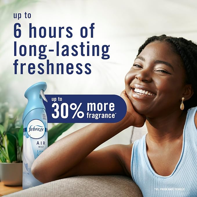 Febreze Air Mist, Air Freshener Spray, Odor Fighting Room Spray, Deodorizer for Home Bathroom Kitchen Office Apartment Dorm Room Classroom, Gain Original Scent, 8.1oz (Pack of 6)