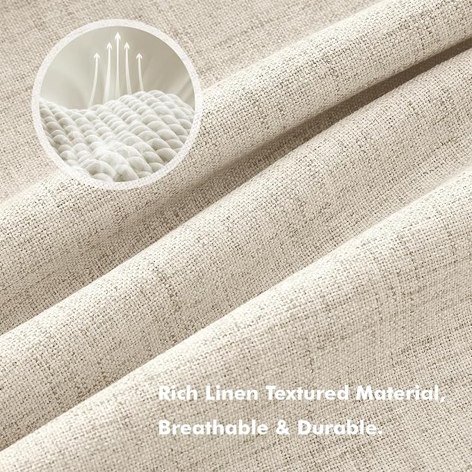 MIULEE 100% Blackout Polyester Curtains for Bedroom, Cream Solid Luxury Decor Thermal Insulation Room Darkening Drapes for Living Room Back Tab Rod Pocket 42 x 63 Inches, 2 Panels