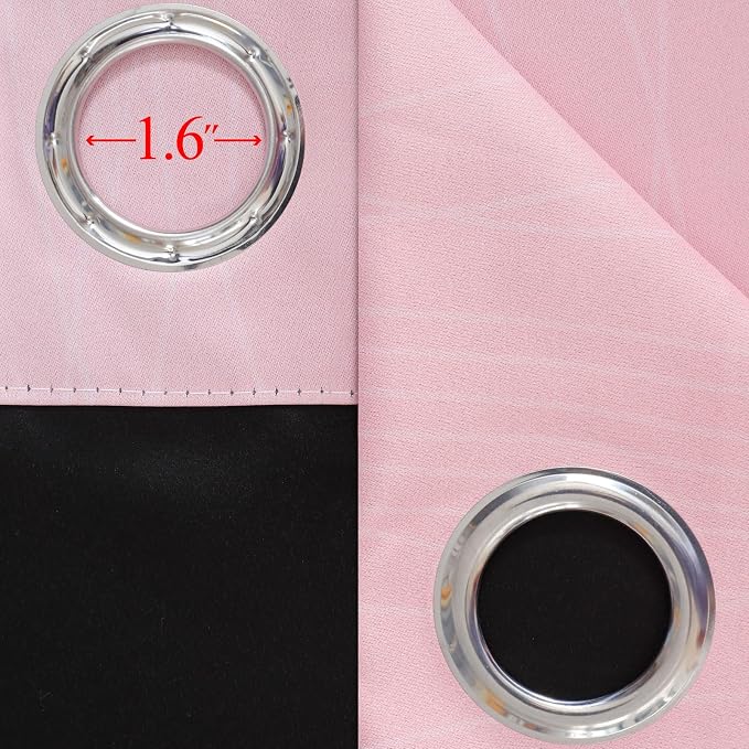 Estelar Textiler Grey and Pink Ombre Short Blackout Curtains 36 Inch Long, Thermal Insulated Grommet Small Half Window Drapes for Cafe/Basement/RV Camper/Kitchen, 52Wx36L, 2 Panels