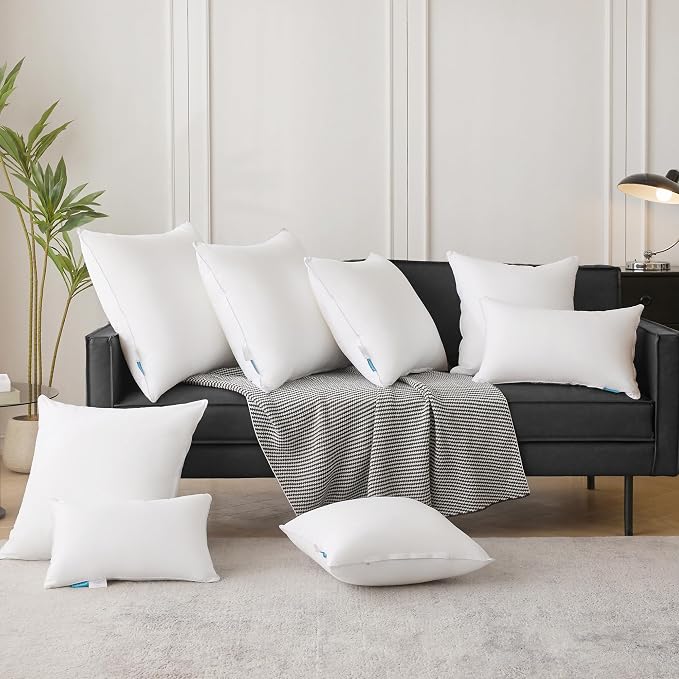 Oubonun 28"x28" Throw Pillow Insert – 100% Cotton Cover, Plush and Supportive Decorative Pillow Insert, Cushion Inner for Couch, Sofa, Bed, Chair- Pack of 1