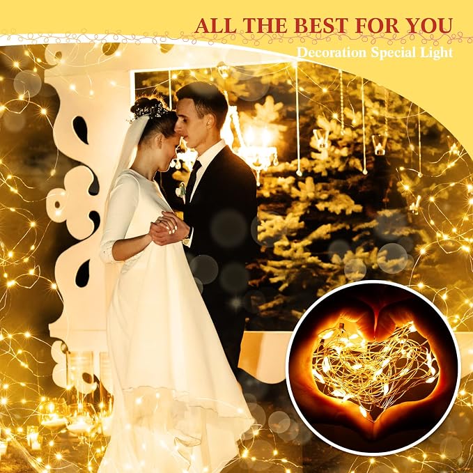 Tuanse 150 Pack LED Fairy Lights Colored Battery Operated String 3 Speed Modes 7 ft 20 LED Starry Wedding Decoration Waterproof Wire Twinkle Light for DIY Jar Bedroom Party Supplies (Warm White)