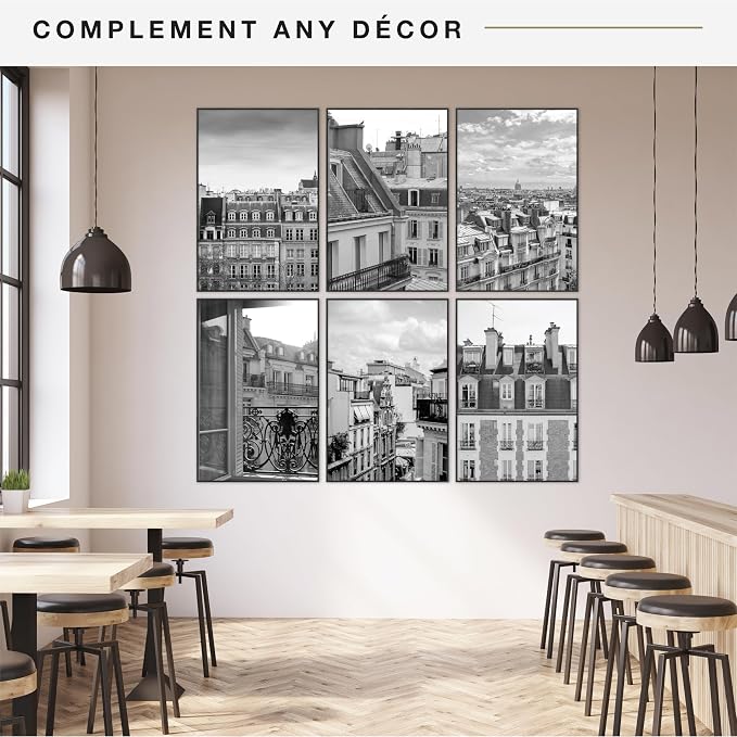 MCS Original Poster Frame 24x36 Black Lightweight Vertical & Horizontal Wall Hanging Large Picture Frame for Posters, Art Prints & Gallery Wall (6-Pack)