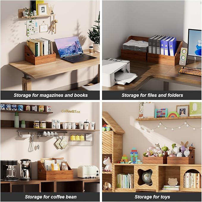 Wood Vinyl Record Storage, Retro & Durable Vinyl Crate and Record Holder, Album Storage Record Case Box for 60+ Records, Perfect Record Organizer for Home Decor and Collection Display(Brown)