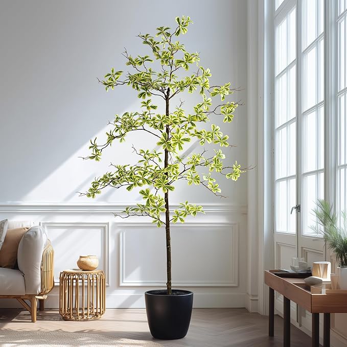 Erimda Faux Black Olive Tree 6ft, Faux Plants Indoor Large Tall Tree Artificial Shady Lady Tree with Natural Wood Trunk & Realistic Leaves, Fake Olive Plant for Home Office Indoor Decor