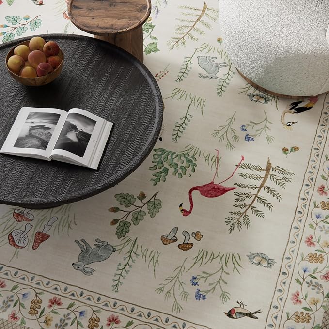 8x10 Area Rugs for Living Room: Washable Bedroom Rug Boho Stain Resistant Non Slip Low Pile Soft Lightweight Carpet for Kitchen Dining Room Farmhouse Nursery Kids Room Home Office Indoor