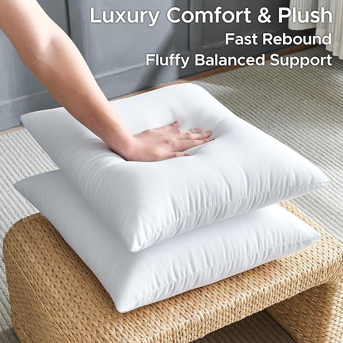 12 x 20 Throw Pillow Inserts Pack of 4 Small White Decorative Lumbar Pillows for Living Room Couch Bed Sofa Rectangle Cushion Sham Stuffer Indoor
