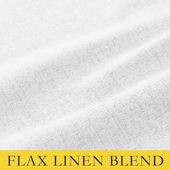 NICETOWN 100% Blackout Linen Curtains for Bedroom, Thick Insulated Rod Pocket & Back Tab Full Light Blocking Draperies with Gray Liner for Night Shift Workers (Set of 2, 52 by 78-inch, Greyish White)
