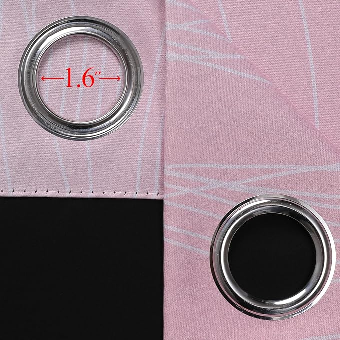 Estelar Textiler Pink and Teal Blackout Curtains 45 Inch Length, Full Light Blocking Gradient Drapes for Bedroom, Thermal Insulated Grommet Ombre Curtains for Bathroom, 52Wx45L, 2 Panels