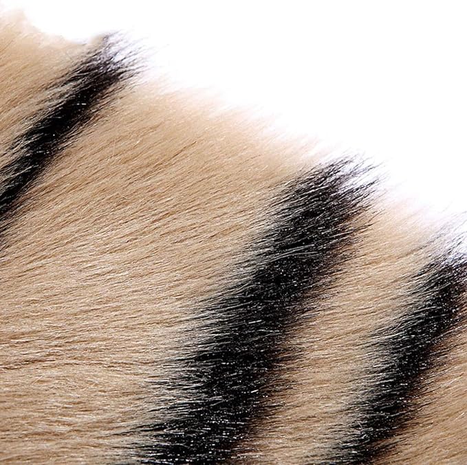 Tiger Print Rug, Faux Cowhide Area Rug Animal Printed Carpet Skin Fur Luxury Soft Faux Fur Rug for Living Room, Bed Room, 31.5x43.5 Inch