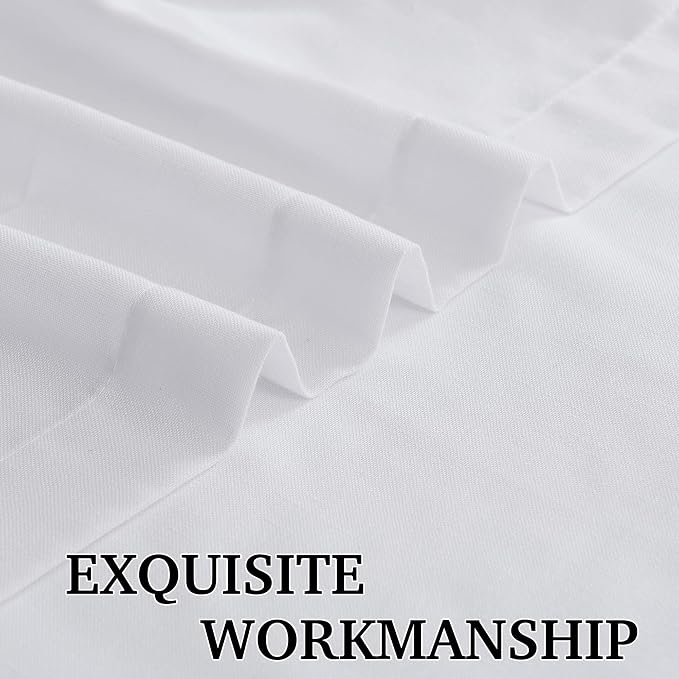 RYB HOME White Linen Curtains 90 inches Long, Semi Sheer Light Filtering Back Tab Breathable Window Curtains & Drapes for Bedroom Living Room, W 52 x L90 inches, 2 Panels Set