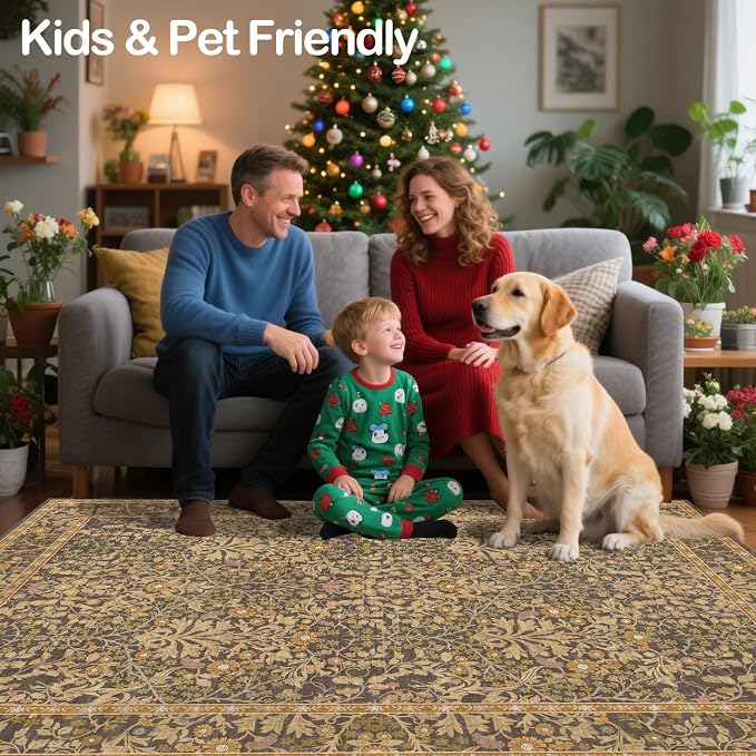 4x6 Area Rug for Bedroom Beside Rug, Laundry Room, Entryway, Kitchen, Washable Non-Slip Low Pile Ultra Soft Stain Resistant Carpet (Goldenrod)