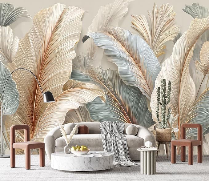 YQWDMX - Tropical Jungle Peel and Stick Wallpaper Leaf wall murals for Bedroom ZY17 S
