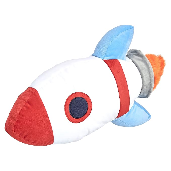 Amazon Basics Kids Space Rockets Decorative Pillow, Ultra-Soft Bedroom Décor, Spaceship Theme, 16.5" x 4", Polyester, (Pack of 8)