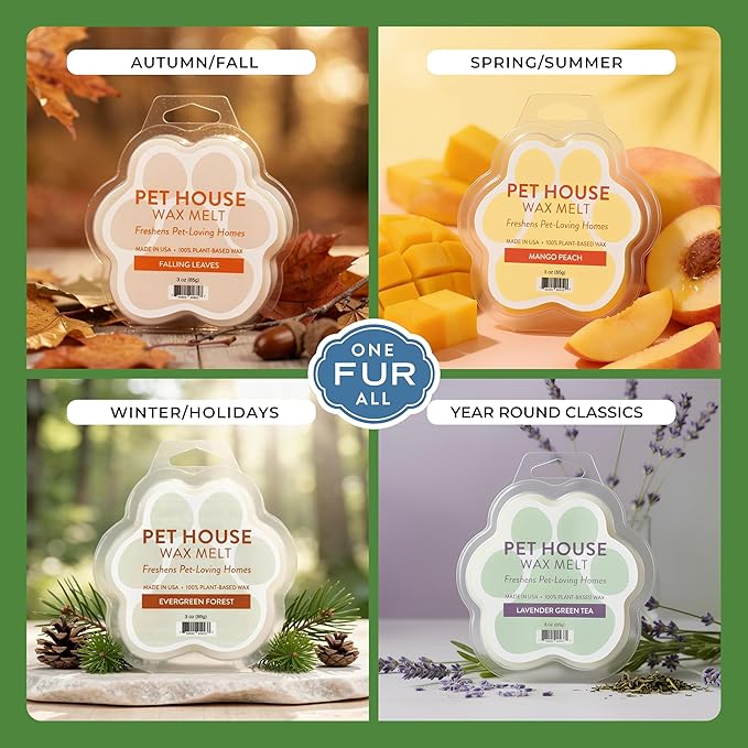 Pet House Fresh Citrus Wax Melts - Long-Lasting Scented Wax Melts Plant Based, Pet Friendly Pack of 4