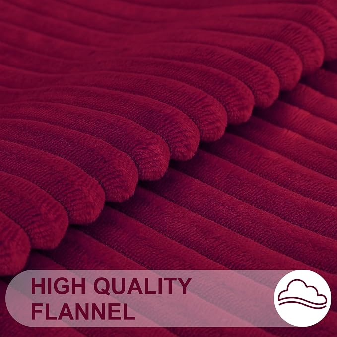 Simmore Decorative Fall Throw Pillow Covers 22x22 Set of 2, Soft Natural Plush Flannel Double-Sided Fluffy Couch Euro Sham Pillow Covers for Sofa Living Room, Burgundy