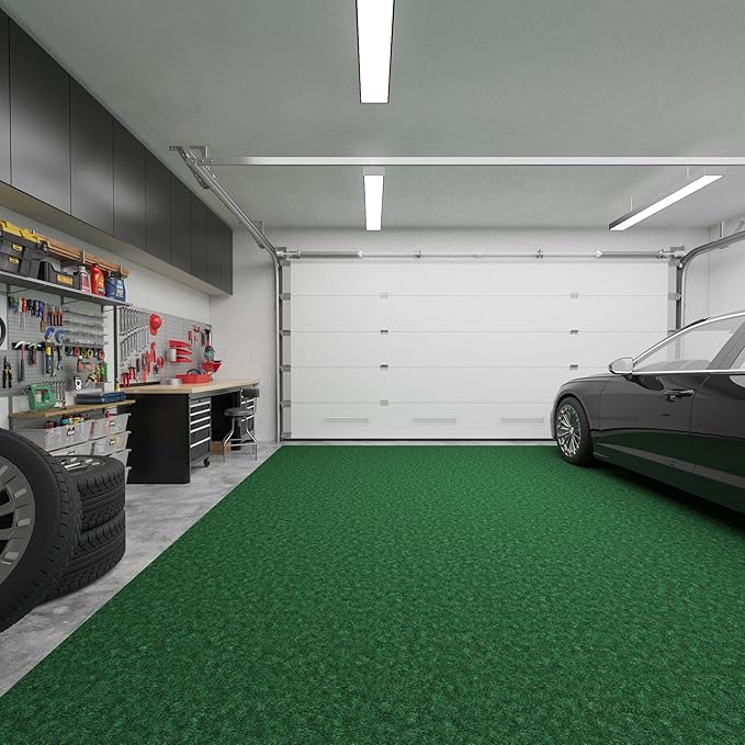 Ottomanson 6'6" x 29' Hallway Runner - Extra Durable Non-Slip Rug Mat for Indoor & Outdoor Use - Ideal for Kitchen, Entryway & Garage - High-Traffic Carpet, Green