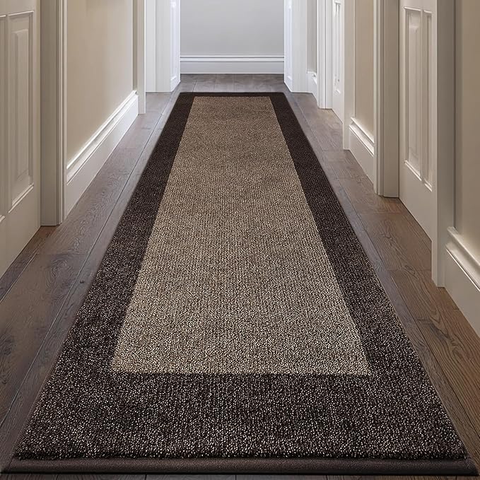 Machine Washable Runner Rug 32" x 96", Non Slip Kitchen Mat for Floor, Absorbent Entryway Rug for Kitchen, Bedroom, Living Room, Hallway, Door (Roll Packing)