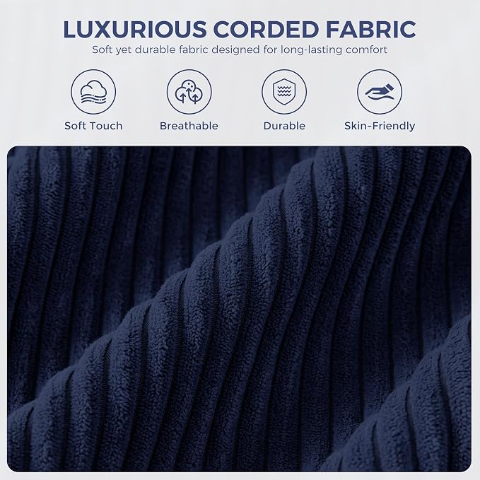 MAXYOYO Living Room Accent Chair, Modern Chair with Metal Frame | Upholstered Reading Chair Modern Living Room Chair with Support Cushion for Bedroom Balcony Porch, Navy