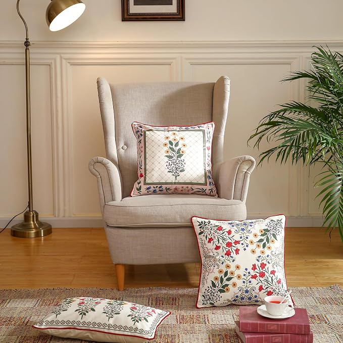 ISAENNE Designer Velvet Throw Pillow Cover,18"x18" Set of 2-Bertina A | Pillow Cover,Concealed Zipper Design,Dragonfly Pattern,Sofas,Bedroom,Living Room,Lounge Chairs,All Season Home Decor