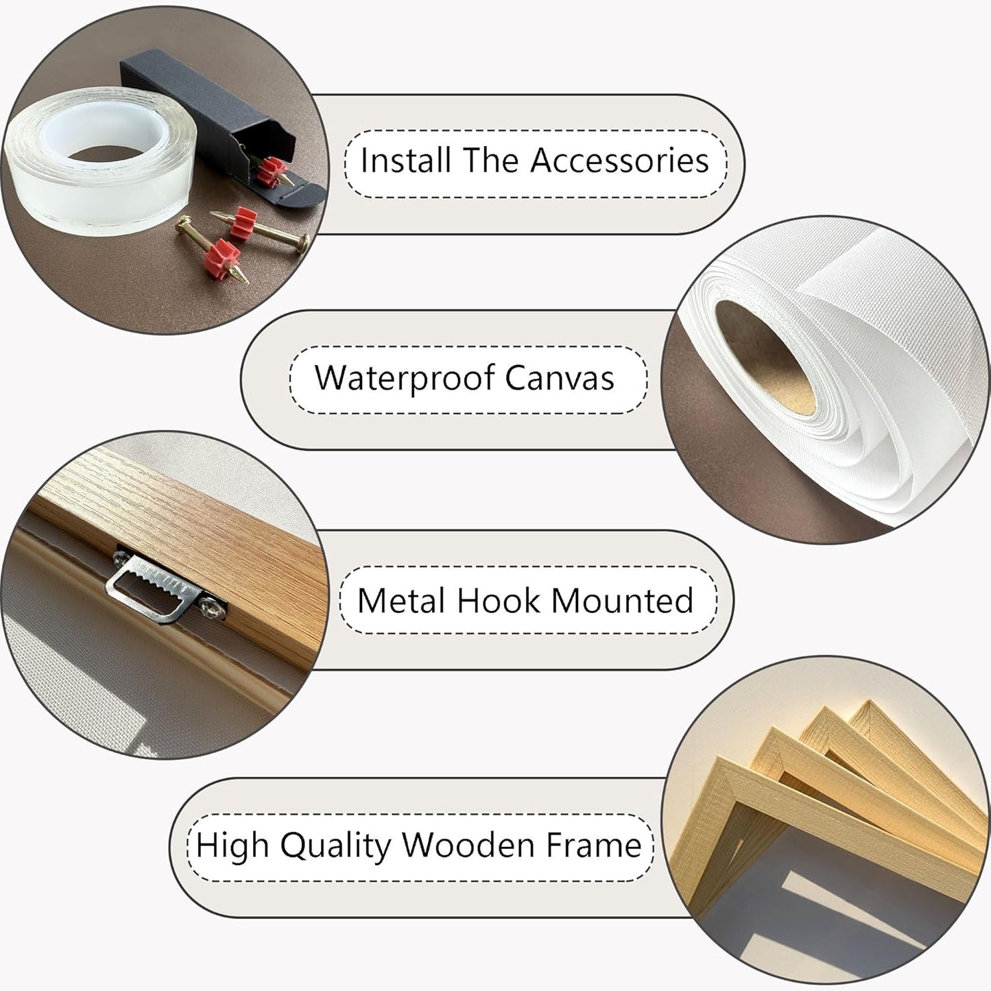 HGUAOA Mountain Canvas Wall Art Rustic Lake Landscape - Nature & Forest Scenery Paintings Pictures for Living Room & Bedroom Wall Decor Vintage Artwork for Walls