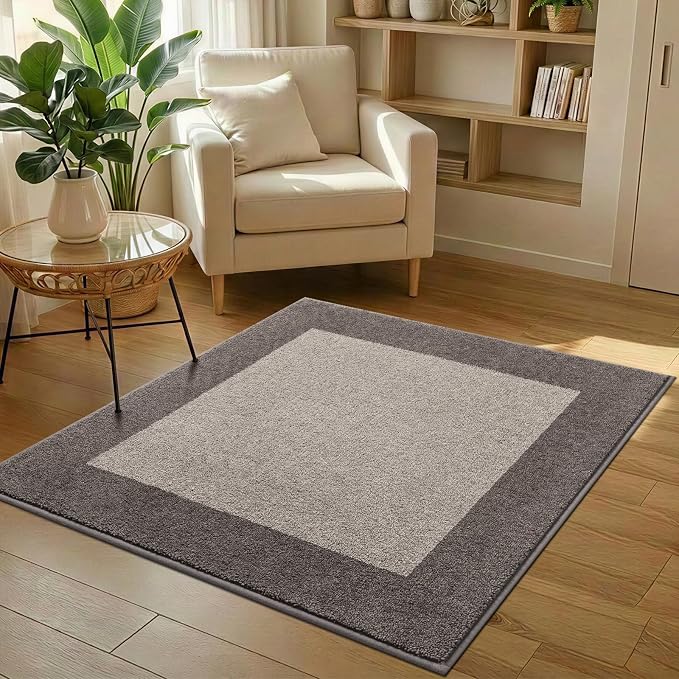 Washable Area Rug 48" x 48", Non Slip Kitchen Rug for Floor, Absorbent Entrance Rug for Dining Room, Bedroom, Living Room (Roll Packing)