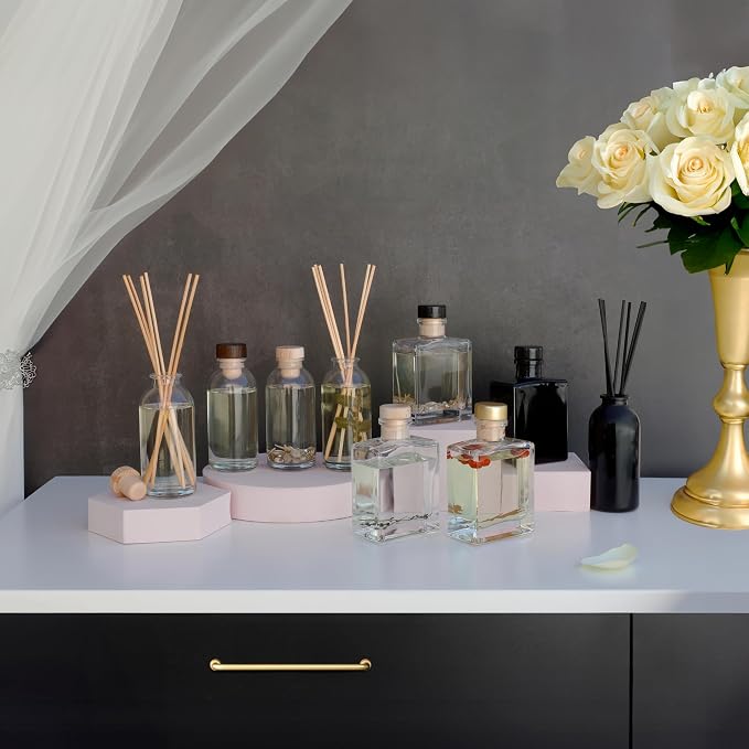 Urban Naturals Reed Diffuser Set, Lavender Vanilla - Bathroom Shelf Décor | Room Scent Infuser with Real Lavender & Natural Flowers, Soothing Scent Makes a Great Housewarming Gift