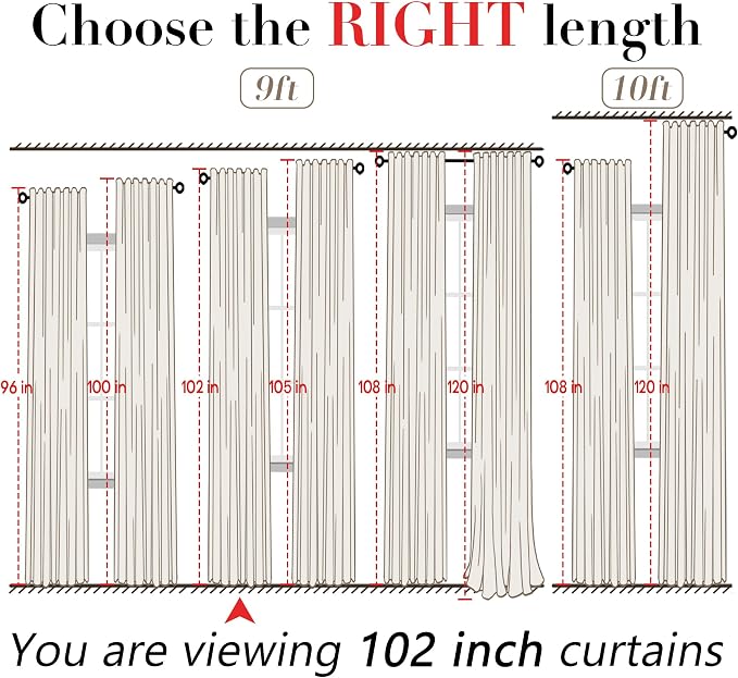 XTMYI 2 Panels,102 Inch Length,Oatmeal,50 Inch Wide,Back Tab/Hook Belt Linen Cotton Sheer Curtains for Bedroom Living Room