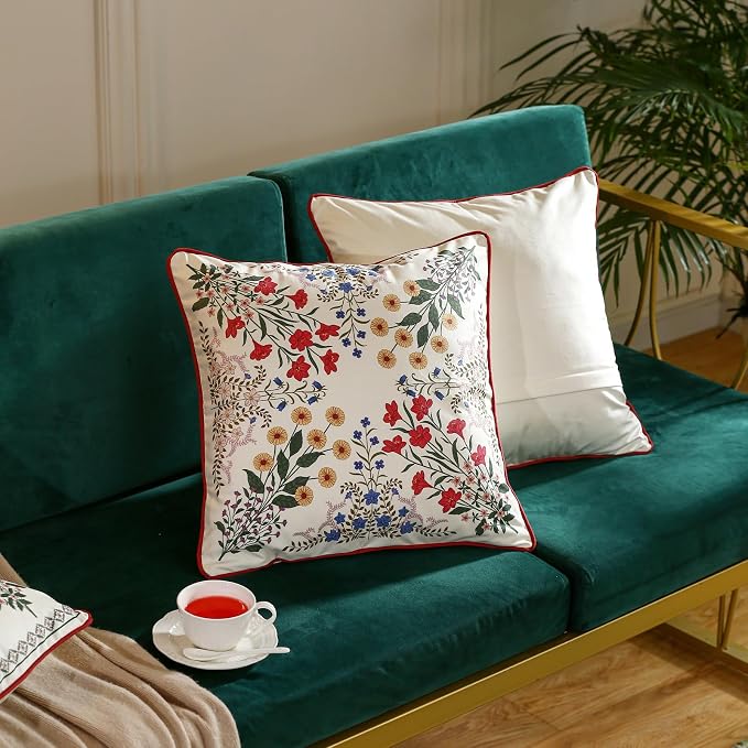 ISAENNE Designer Velvet Throw Pillow Cover,18"x18" Set of 2-Bertina A | Pillow Cover,Concealed Zipper Design,Dragonfly Pattern,Sofas,Bedroom,Living Room,Lounge Chairs,All Season Home Decor