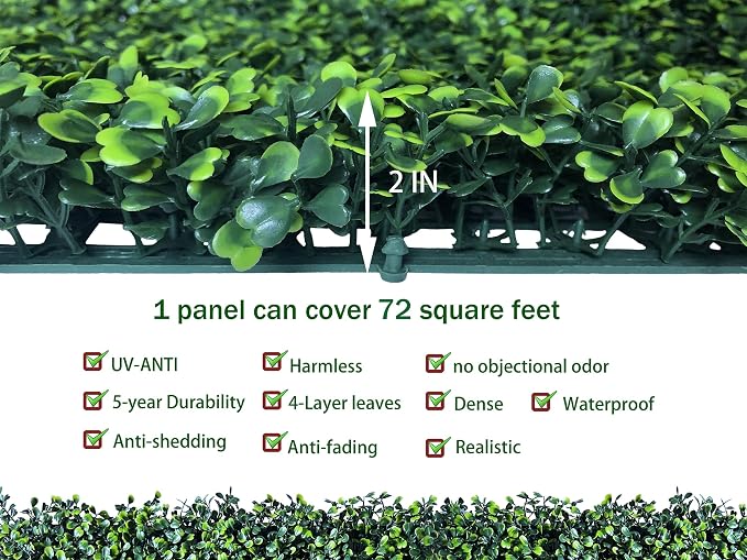 ODTORY Artificial Ivy Privacy Fence Wall Screen: 6FT X 12FT (72 sqft) | UV-Anti Faux Boxwood Roll Panels, Greenery Backdrop, Ivy Vine 4-Layer Leaves Hedges Covering, Indoor Outdoor Green Decor