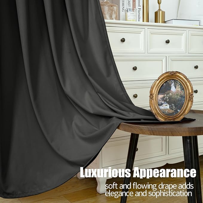 YoungsTex Extra Long Velvet Blackout Curtains 102 Inch Length for Living Room - Grommet Thermal Insulated Drapes with Grommet for Winter Bedroom, 2 Panels, 52 X 102 Inch