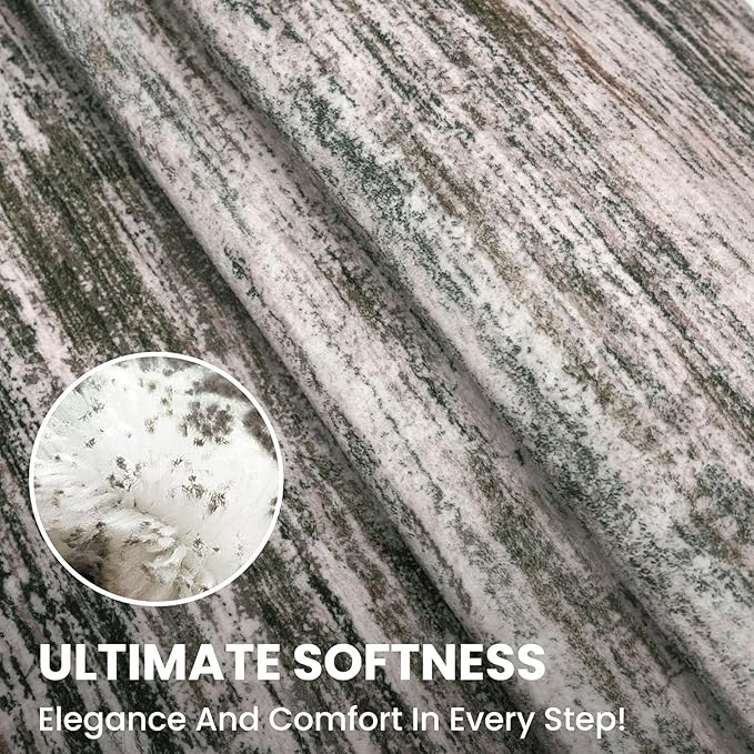 SIILOOM 2x7 Modern Abstract Runner Rug for Hallways, Brown Green Black White Super Soft Hallway Decor Kitchen Rugs with Non-Slip, Non-Shedding Washable Rug for Hallways Entryway Bedroom Indoor
