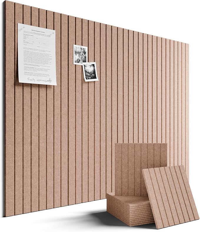 Fluxynara Large Felt Bulletin Board 48" x 36" Cork Board Alternative-12 Pack with 64 Safe Removable Adhesive Tabs, Felt Boards for Walls Bulletin Boards for Home Office Classroom Pin Board-Terracotta