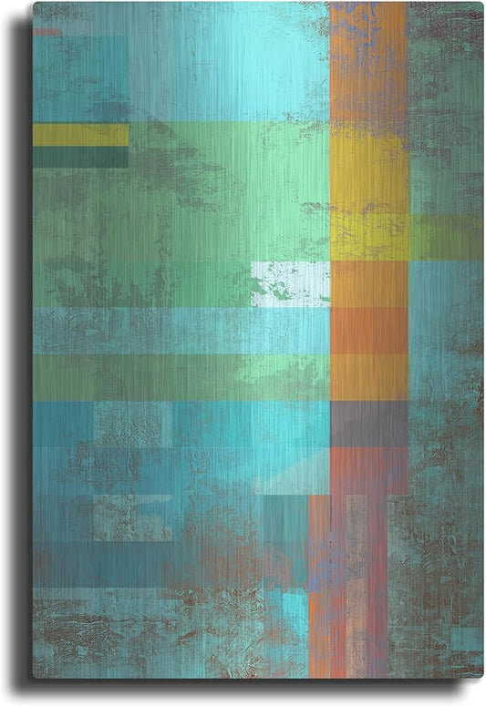 'Geometric 14' by Greg Simanson, Metal Wall Art, 12"x16"