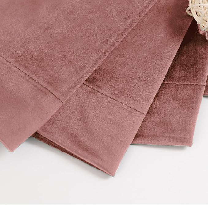 BGment Dusty Rose Pink Velvet Curtains 96 Inch for Bedroom, Thick Thermal Insulated Room Darkening Curtains Noise Reduce Back Tab and Rod Pocket Window Panels for Living Room, 2 Panels, 52 x 96 Inch