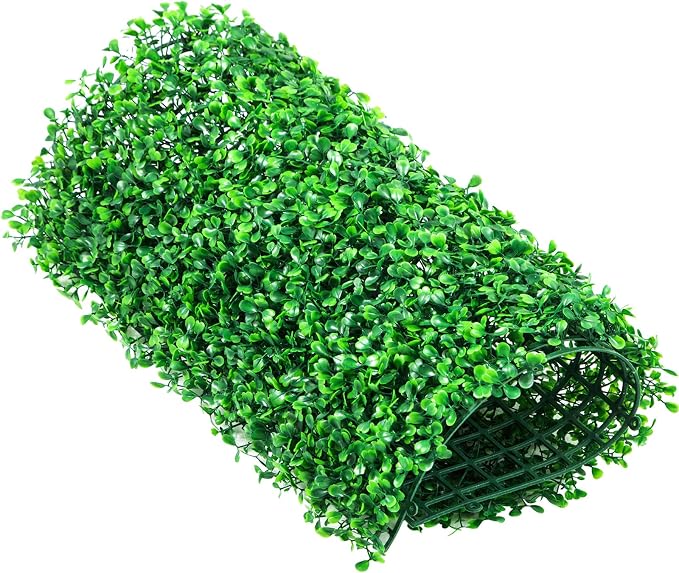 VEVOR Artificial Boxwood Panels,12PCS 10x10 inch, Artificial Grass Backdrop Wall Boxwood Hedge Wall Mat, Privacy Hedge Screen UV Protected for Outdoor Indoor Garden Fence Backyard