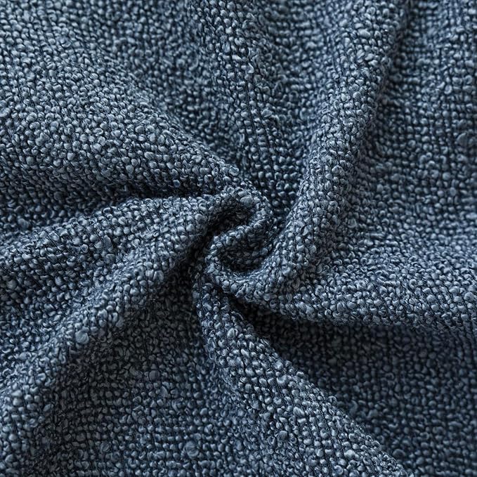 Foindtower Pack of 2 Textured Boucle Throw Pillow Covers Accent Solid Decorative Lumbar Pillow Cases Cozy Couch Cushion Case for Chair Sofa Bedroom Living Room Home Decor 12x20 Inch Dark Blue