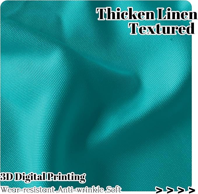 Renaiss 42 x 63 Inch Teal Window Curtains for Living Room Bedroom Deocr Thermal Rod Pocket Back Tab Hooks Window Treatments Insulated Blackout Heavy Linen Summer Decor Window Curtains Drapes 2 Panels