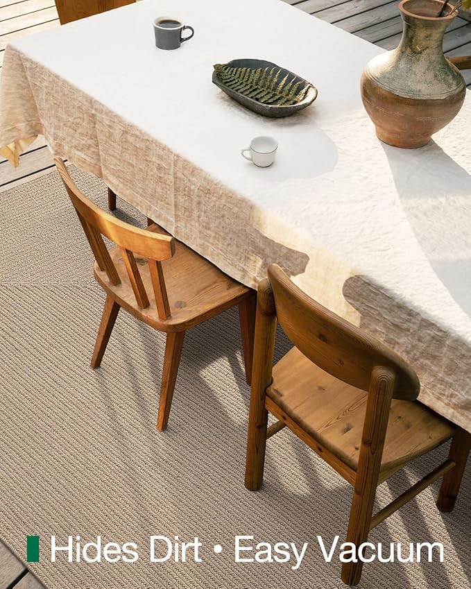 LUMI 5x8 Jute Area Rug for Living Room, Natural Handwoven Rugs Non Slip, Farmhouse Braided Carpets No Shedding for High Traffic, Dining Room, Indoor, Outdoor, Patio