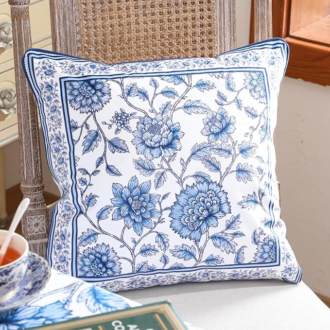 ISAENNE Designer Velvet Throw Pillow Cover,Set of 2,22"x22"-BlueWilow | Pillow Cover,Concealed Zipper Design,Dragonfly Pattern,Sofas,Bedroom,Living Room,Lounge Chairs,All Season Home Decor