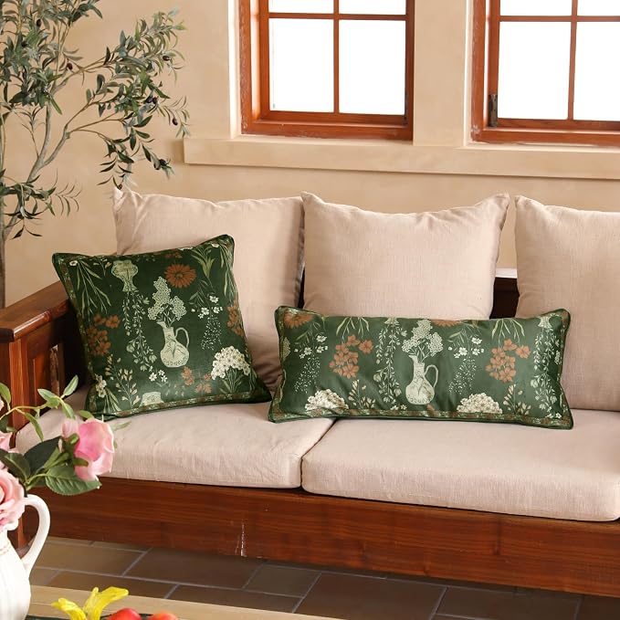 ISAENNE Designer Vintage Velvet Throw Pillow Cover,20"x12"-Nocturne | Pillow Cover,Concealed Zipper Design,Dragonfly Pattern,Sofas,Bedroom,Living Room,Lounge Chairs,All Season Home Decor