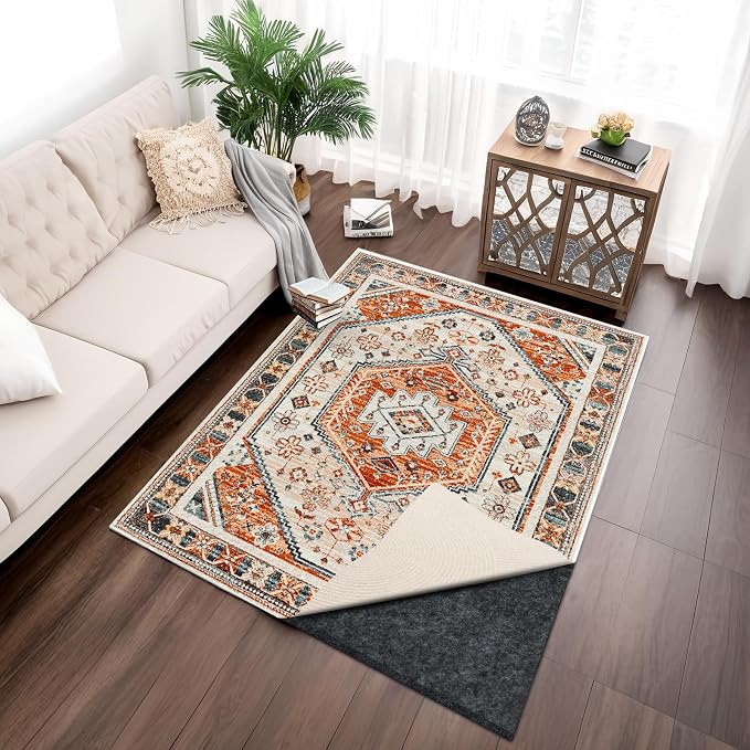 100% Waterproof Rug pad, 2x6 ft Area Rug Non-Slip Rug Pads, 1/4" Thick Carpet Pads for All Floors and finishes, Felt pad for Hardwood Floors, Keep Carpets in Place Soft and Secure