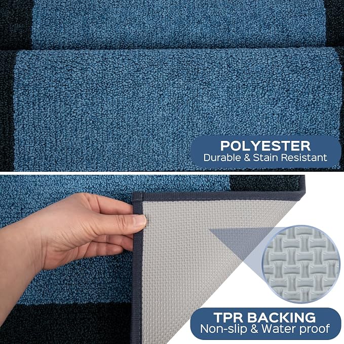 Machine Washable Kitchen Rug 24" x 70", Non Slip Kitchen Mat for Floor, Absorbent Entrance Runner Rug for Bedroom, Hallway, Bathroom, Door (Roll Packing)