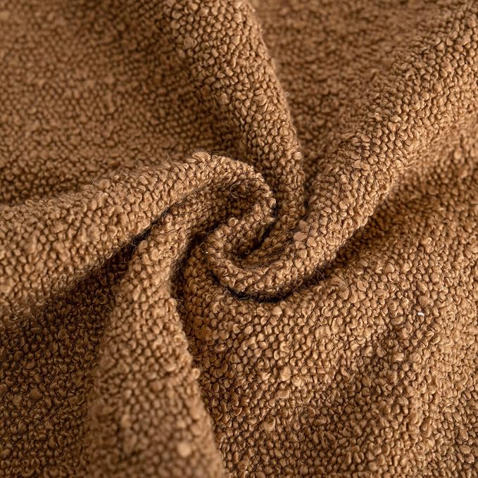 Foindtower Set of 2, Decorative Textured Boucle Throw Pillow Covers Accent Solid Pillow Cases Neutral Soft Couch Cushion Case for Chair Sofa Bedroom Living Room Home Decor 16 x 16 Inch Rust Tobacco