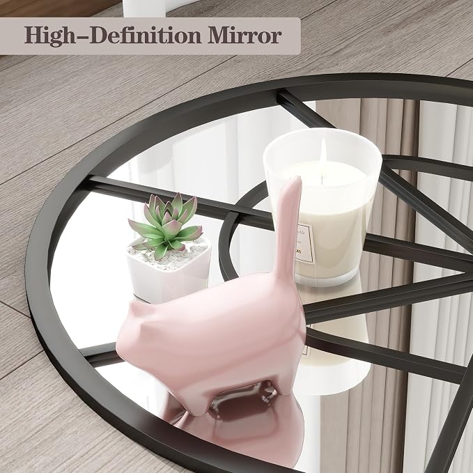Degfig Arched Full Length Mirror with Grids, 65"X22", Arched Window Pane Wall Mirror, Floor Standing Mirrors, Farmhouse Long Full Body Mirrors Wall Mounted for Living Room, Bedroom, Entryway, Black
