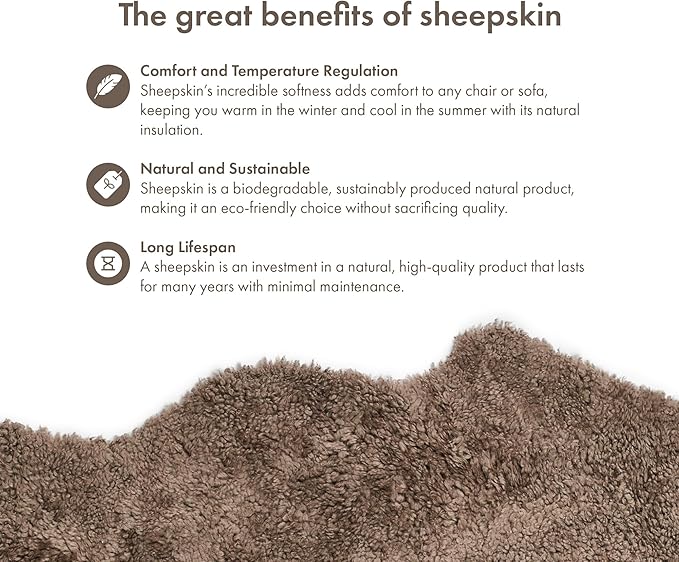 Nordic Sheep Real Sheepskin Rug 4x6 ft | Sheepskin Rugs for Living Room and Sofa | Large Bedside Rugs for Bedrooms is Breathable & Heat-regulating | Fluffy Rug in Color Light Brown
