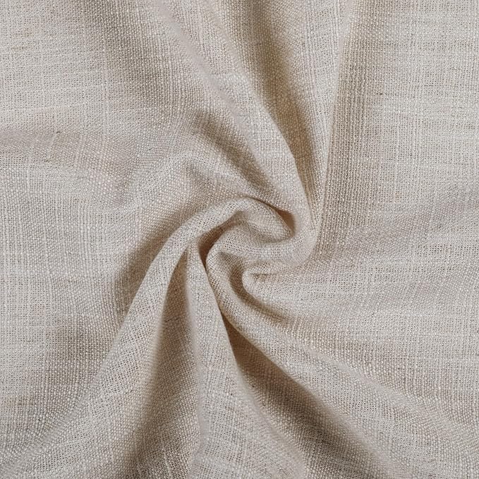 TWOPAGES 42" W x 36" L Linen Blend Cafe Curtains for Kitchen Window, Light Filtering Pinch Pleated Tier Curtains, Modern Farmhouse Half Window Curtains for Bathroom, Burlywood Birch, 2 Panels