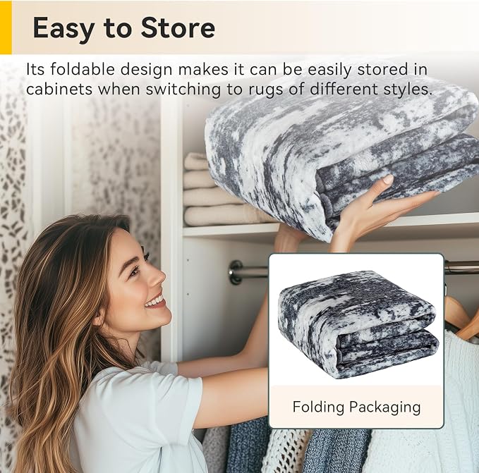 RELEANY Washable Area Rugs 9'x12' Non-Slip Modern Abstract Soft for Living Room Entryway Bedroom Kitchen, Print Pattern, Black Navy Blue Gray