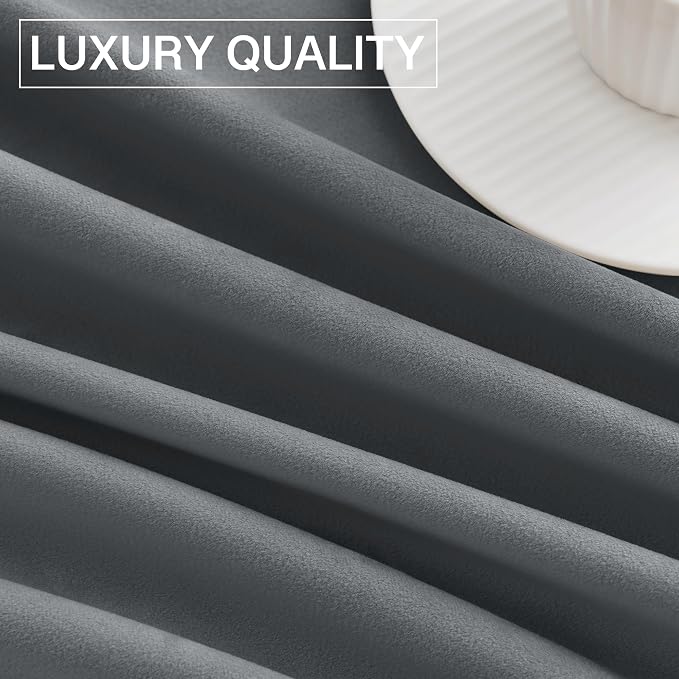 StangH Light Grey Room Darkening Bedroom Curtains 108 inches, 2 Panels | 300GSM Soft Velvet, Thermal Insulated, Noise Absorb, Room Darkening, Privacy Protect, Bedroom, Living Dining Room
